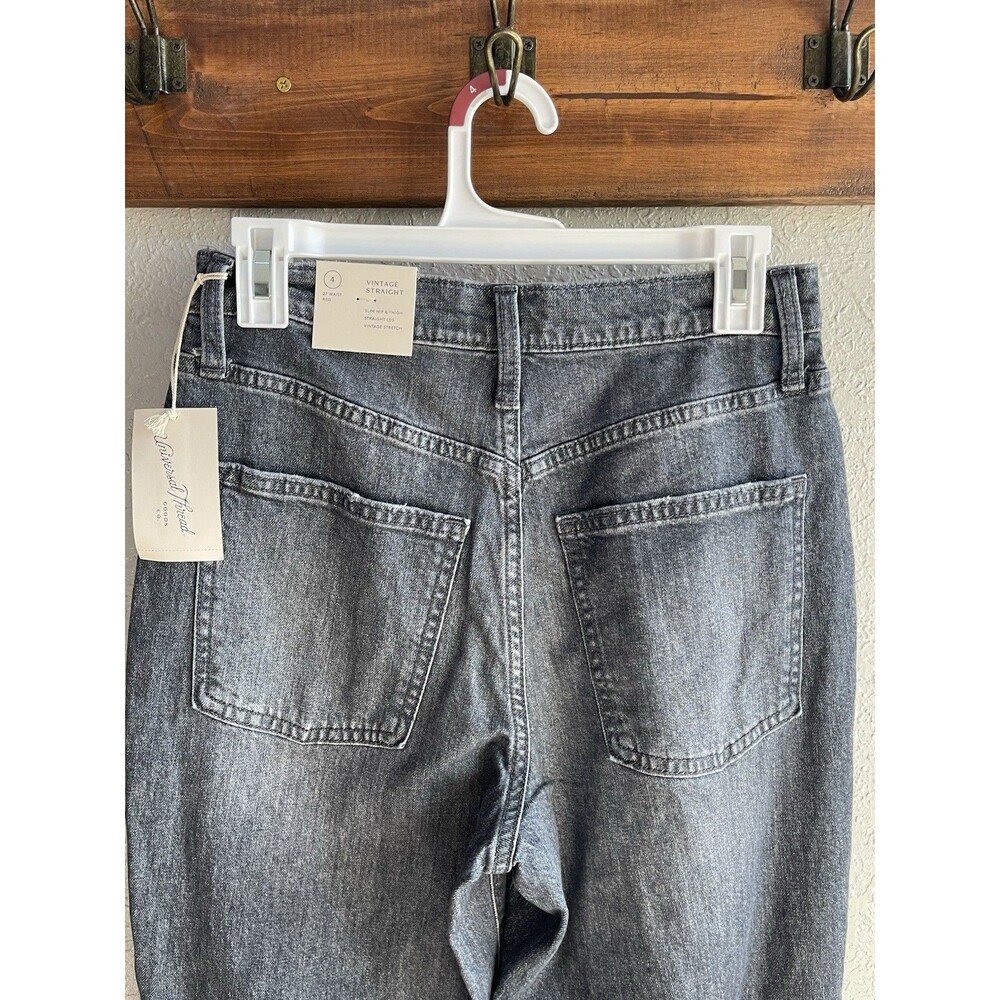 Universal Thread Vintage Straight Distressed Sulfur Gray Denim Jeans – Size 4 - Picture 2 of 3